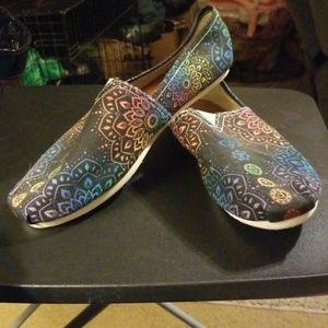 Rainbow slip ons